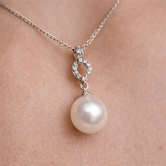 Halskette Comete Dame in Weißgold Perla GLP371 - GLP371